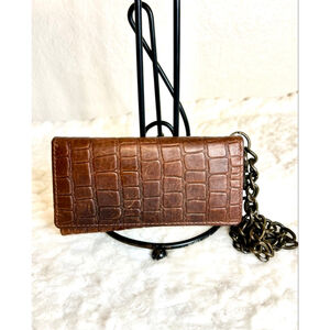 F&L CLASSIC RFID Blocking Mens Tri-fold Long Style buffalo Brown Leather wallet